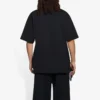 Balenciaga SS21 för män, logotryck, lös passform, rund hals, kortärmad, svart 641675TKV711069