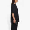 Balenciaga SS21 för män, logotryck, lös passform, rund hals, kortärmad, svart 641675TKV711069