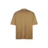Balenciaga SS21 för män, löst sittande kortärmad tröja med rund hals, broderat alfabet-logo, khaki 612966TJV879504