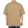 Balenciaga SS21 för män, löst sittande kortärmad tröja med rund hals, broderat alfabet-logo, khaki 612966TJV879504