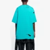 Balenciaga SS21 för män, rundhalsad kortärmad tröja med alfabetmönster och hål, grön 651795TKVB84661