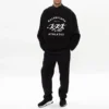 Balenciaga SS21 för män, stor rundhalsad långärmad tröja med hål, svart 641654TJVI71070