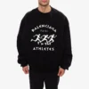 Balenciaga SS21 för män, stor rundhalsad långärmad tröja med hål, svart 641654TJVI71070