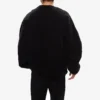Balenciaga SS21 för män, stor rundhalsad långärmad tröja med hål, svart 641654TJVI71070