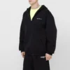 Balenciaga SS21 jacka med dragkedja och långa ärmar för män, svart 641659TIV551070