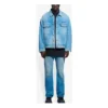 Balenciaga SS21 klassisk logojacka i Denim för herr, ljusblå 657608TDW154307