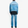 Balenciaga SS21 klassisk logojacka i Denim för herr, ljusblå 657608TDW154307