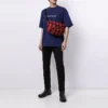 Balenciaga SS21, kortärmad tröja för män med logotryck i alfabetet, blå, 612966TIV545400