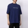 Balenciaga SS21, kortärmad tröja för män med logotryck i alfabetet, blå, 612966TIV545400
