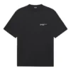 Balenciaga SS21 kortärmad tröja med broderat logo för män, svart 641675TKV861070
