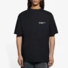 Balenciaga SS21 kortärmad tröja med broderat logo för män, svart 641675TKV861070