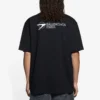 Balenciaga SS21 kortärmad tröja med broderat logo för män, svart 641675TKV861070