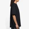 Balenciaga SS21 kortärmad tröja med broderat logo för män, svart 641675TKV861070