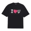 Balenciaga SS21 Love kortärmad tröja för män, svart 612966TJVL51070