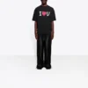 Balenciaga SS21 Love kortärmad tröja för män, svart 612966TJVL51070