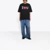 Balenciaga SS21 Love kortärmad tröja för män, svart 612966TJVL51070