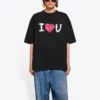 Balenciaga SS21 Love kortärmad tröja för män, svart 612966TJVL51070