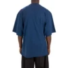 Balenciaga SS21 löpartröja för män med mönstertryck och logotyp, lös passform, kortärmad, blå 641614TJVK64866