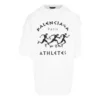 Balenciaga SS21 maratonlöpningsmönster med tryckt logotyp, kortärmad vit herrtröja 641614TJVK69040