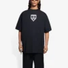Balenciaga SS21 mönstrad rundhalsad kortärmad tröja för män, svart 651795TKV771070