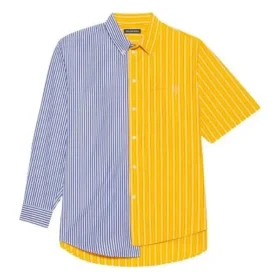 Balenciaga SS21 randig skjorta med lösa ärmar för män 658850TIM369086