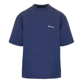 Balenciaga SS21 Retro kortärmad blå herrtröja 612966TJV874866