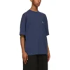 Balenciaga SS21 Retro kortärmad blå herrtröja 612966TJV874866