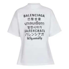 Balenciaga SS21 Word kortärmad vit herrtröja 641613TJVI59040
