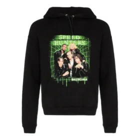 Balenciaga svart långärmad tröja med tryck för män, svart 556136TDV151000