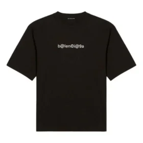 Balenciaga Symbolic rundhalsad kortärmad T-shirt för män med alfabettryck, svart 620969TIV501070