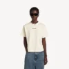 Balenciaga-T-shirt för dam med medium passform och motiv på ryggen i färgen kräm