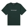 Balenciaga-tröja för män med alfabetmönster, rund hals och korta ärmar, grön 612966TIV543011