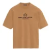 Balenciaga-tröja för män med alfabettryck, kortärmad, krämgul 594579TGV609605
