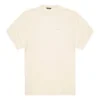 Balenciaga-tröja för män med broderat logo, rund hals och korta ärmar, krämvit 641614TJV829757