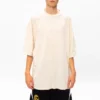 Balenciaga-tröja för män med broderat logo, rund hals och korta ärmar, krämvit 641614TJV829757