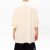 Balenciaga-tröja för män med broderat logo, rund hals och korta ärmar, krämvit 641614TJV829757