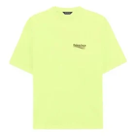 Balenciaga-tröja för män med logotryck, kortärmad, gul 641675TJVF77110