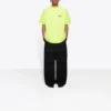 Balenciaga-tröja för män med logotryck, kortärmad, gul 641675TJVF77110
