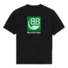 Balenciaga-tröja för män med logotryck, kortärmad, svart 594579THV631000