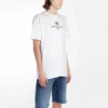 Balenciaga-tröja för män med logotryck, rund hals och korta ärmar, vit 556150TYK239000