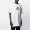 Balenciaga-tröja för män med logotryck, rund hals och korta ärmar, vit 583214TFV652569