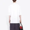 Balenciaga-tröja för män med texttryck, rund hals och korta ärmar, vit 641614TJVI39040