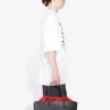 Balenciaga-tröja för män med texttryck, rund hals och korta ärmar, vit 641614TJVI39040