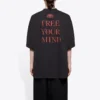 Balenciaga-tröja för män med tryck, stor, kortärmad, svart 641614TJV781000
