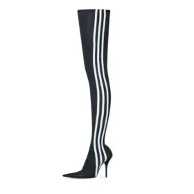 Balenciaga x adidas Knife Over The Knee Stövlar ”Black White” 724074W2ES11090