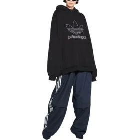 Balenciaga x adidas Logo Oversized Luvtröjor ”Black White” 712396TNVA91070