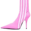 Balenciaga x adidas originals Knife 110 mm stövletter ”Pink” 724073W2ES15090