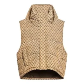 Balenciaga x Gucci The Hacker Project Hacker Cocoon Puffer Gilet-väst ”Beige” 681884TLO539585