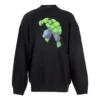 Balenciaga x Marvel bomullströja med Hulk-tryck, boxig passform och rund hals ”Svart” 671125TLV581000