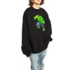 Balenciaga x Marvel bomullströja med Hulk-tryck, boxig passform och rund hals ”Svart” 671125TLV581000